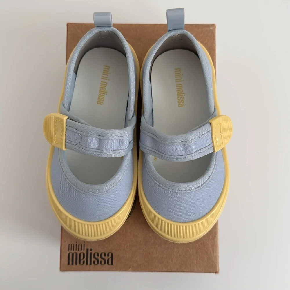 Mini Melissa Basic Blue and Yellow Sneaker 8C - Picture 1 of 10